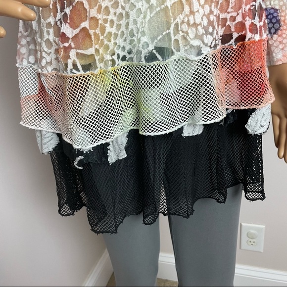 Flew De Lis Boho Animal Print Lace Blouse – Size Medium - Picture 4 of 12